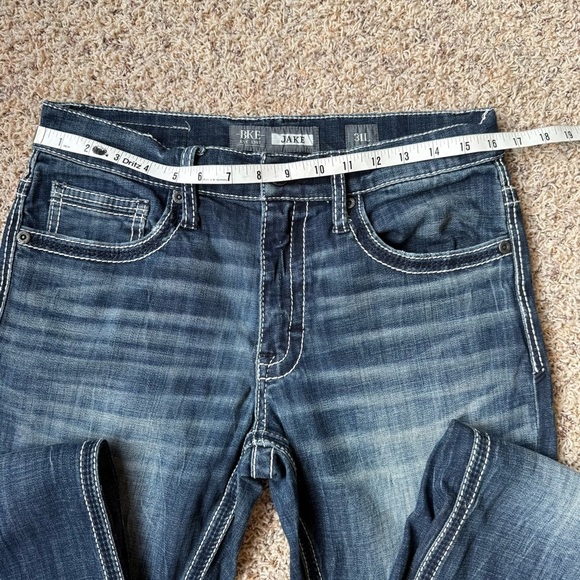 BKE Jake Straight Jeans Mens Blue Denim Jean Stretch 31x34 - Picture 6 of 10